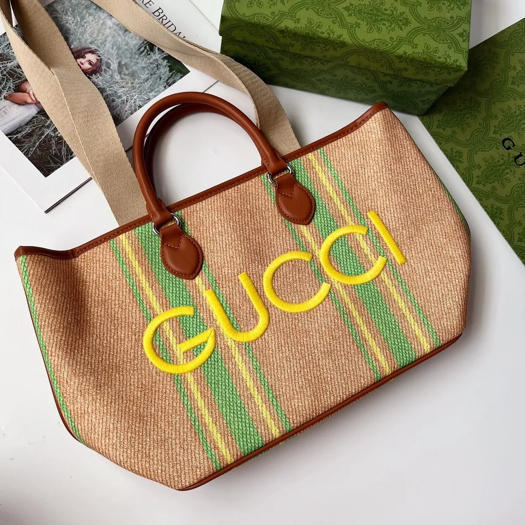All Categories Official Website "Brand Women's Bags" Women's Bags 💙 GUCCI 2024 New GUCCI Tote Canvas Bag