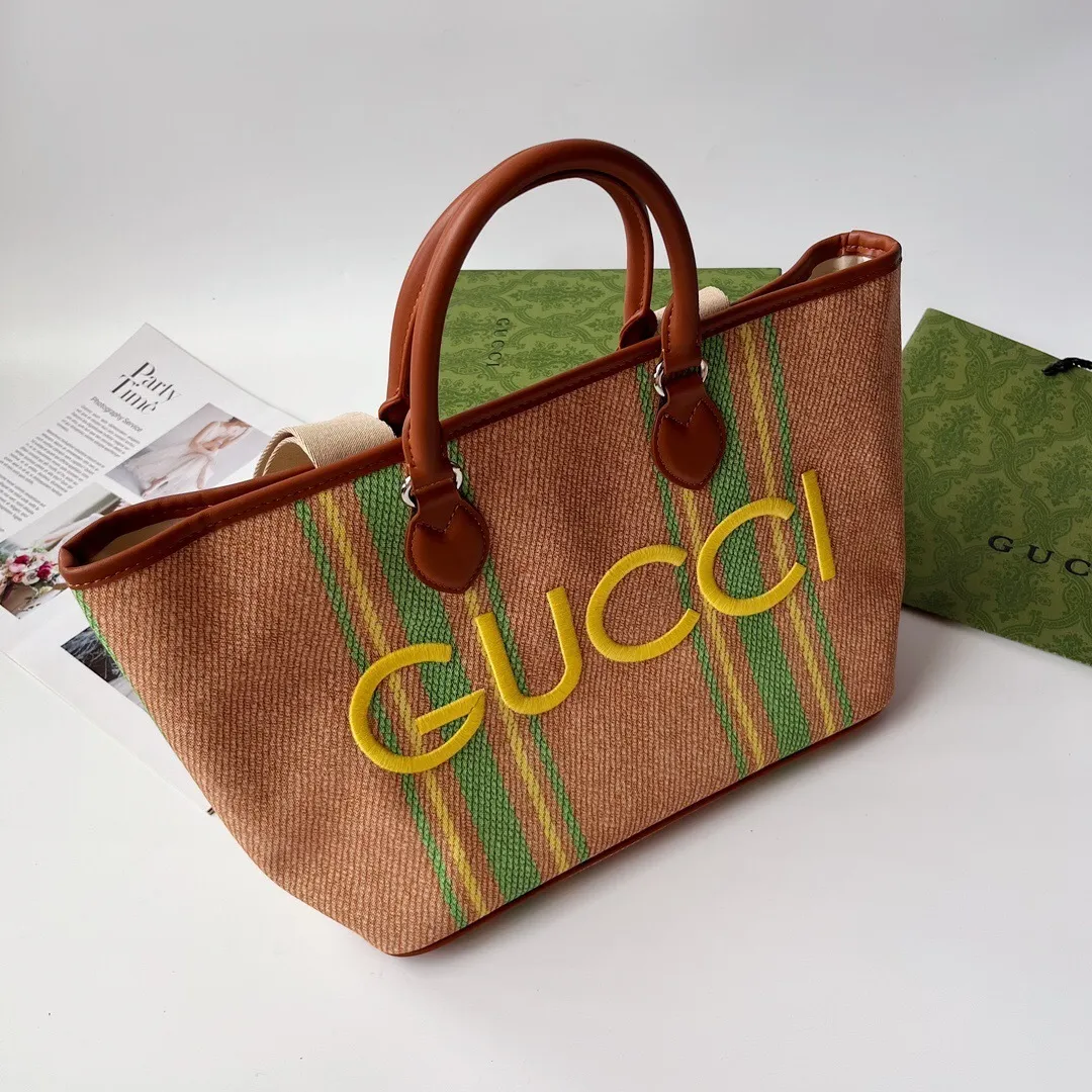All Categories Official Website "Brand Women's Bags" Women's Bags 💙 GUCCI 2024 New GUCCI Tote Canvas Bag