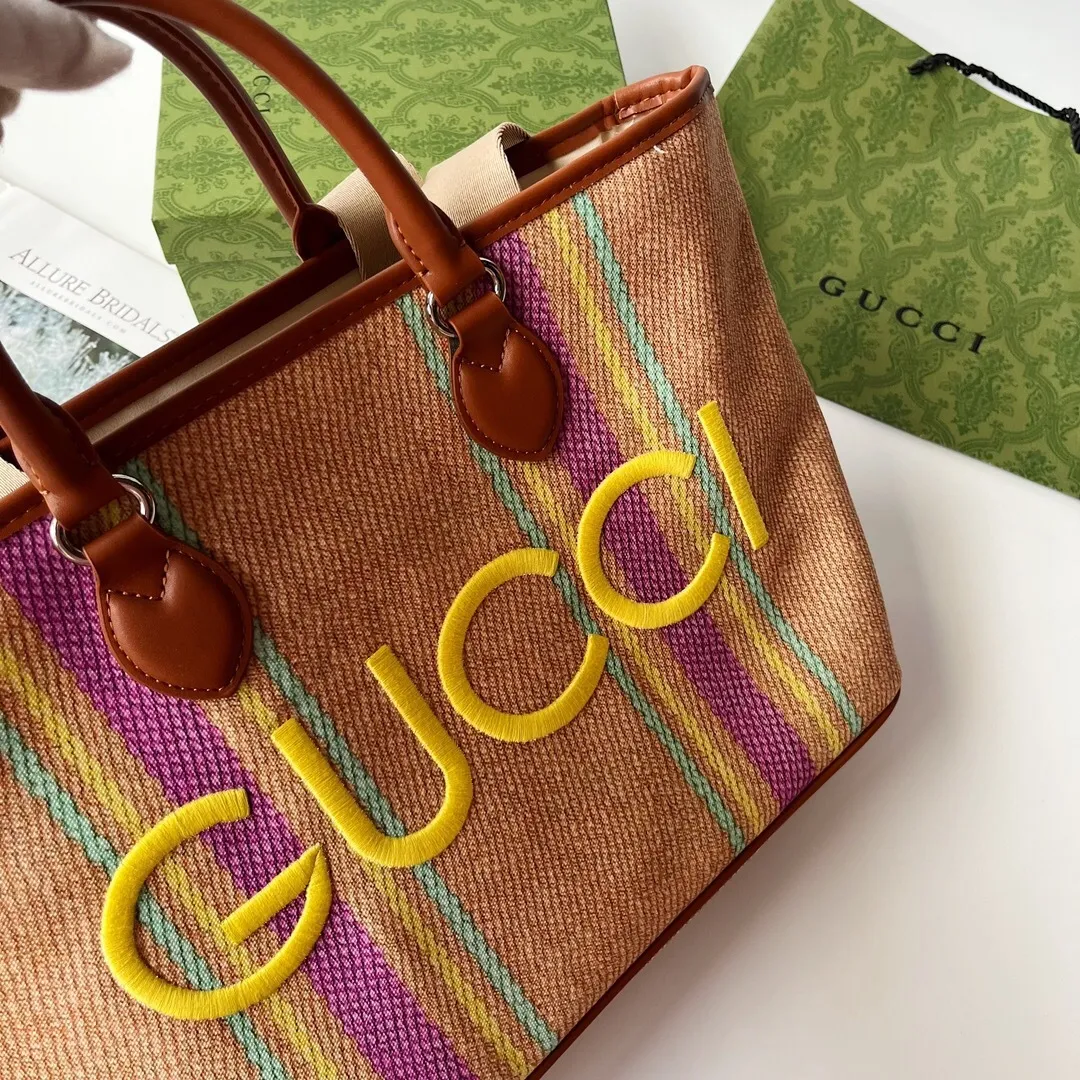 All Categories Official Website "Brand Women's Bags" Women's Bags 💙 GUCCI 2024 New GUCCI Tote Canvas Bag