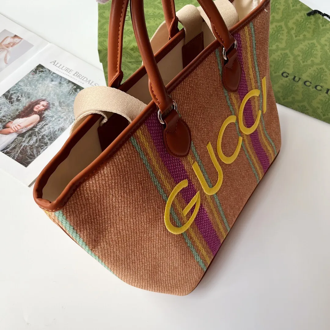 All Categories Official Website "Brand Women's Bags" Women's Bags 💙 GUCCI 2024 New GUCCI Tote Canvas Bag