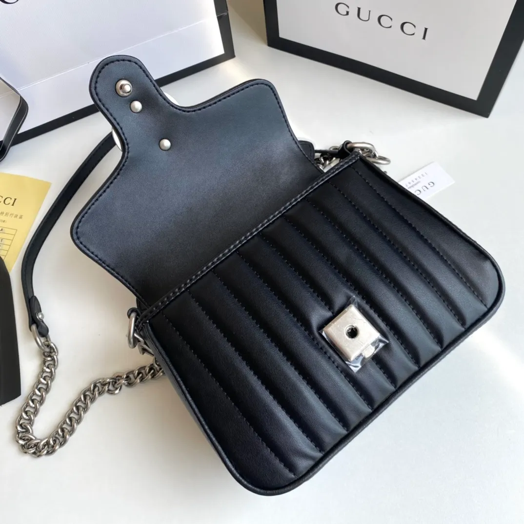 All categories Official website "Brand Women's Bags" Women's Bags 💙 GUCCI 2022 official new Gucci crossbody bag wholesale Original order quality 58002000 Size: 21-15.5-8 Cm
