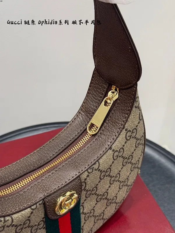 All categories Official website "Brand Women's Bags" Women's Bags 💙 GUCCI 2025 new GUCCI ophidia chain half-moon armpit bag