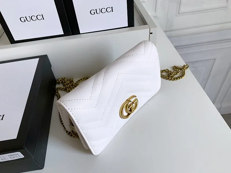 All categories Official website "Brand Women's Bags" Women's Bags 💙 GUCCI replica GUCCI, fine imitation GUCCI bag, GUCCI shoulder bag, 2023 official latest version GUCCI first layer cowhide chain bag, bag factory, original material, size: 18-10.5-4.5CM