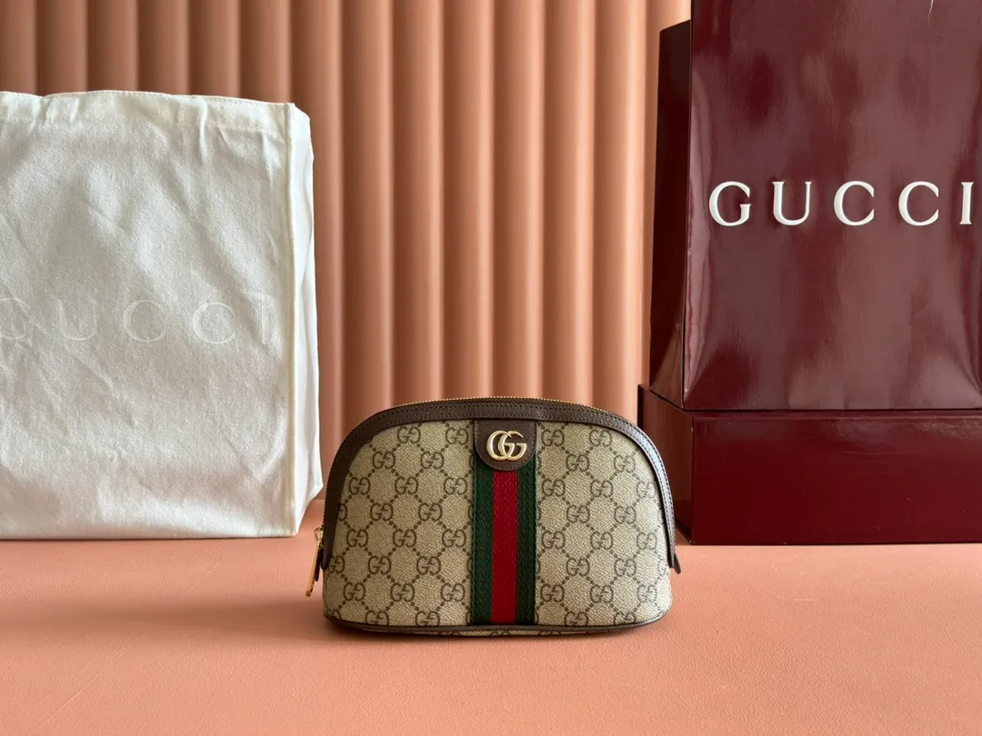 💋💋💋【New】GG Ophidia series small cosmetic bag, brown/original leather is shipped, 🐲Model: 838483, short video