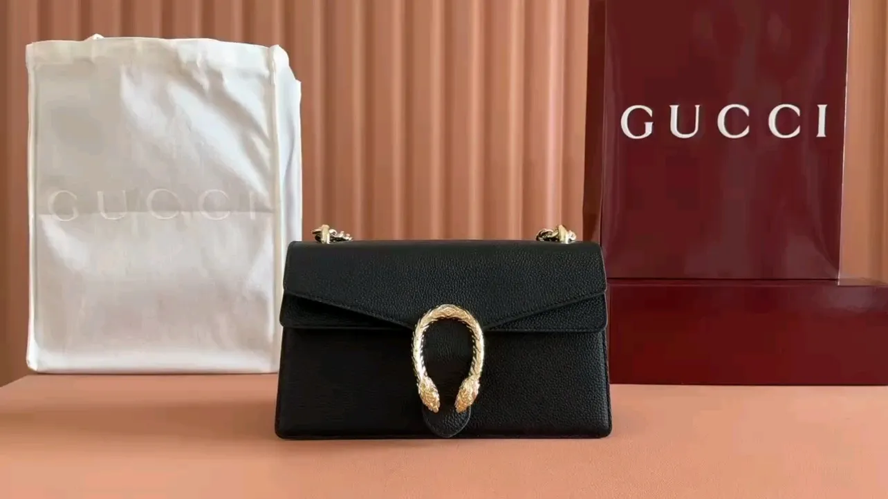 💋💋💋【New product】GG Dionysus series medium shoulder bag, black, light blue/original leather shipped, 🐴28cm model: 795005, short combination video
