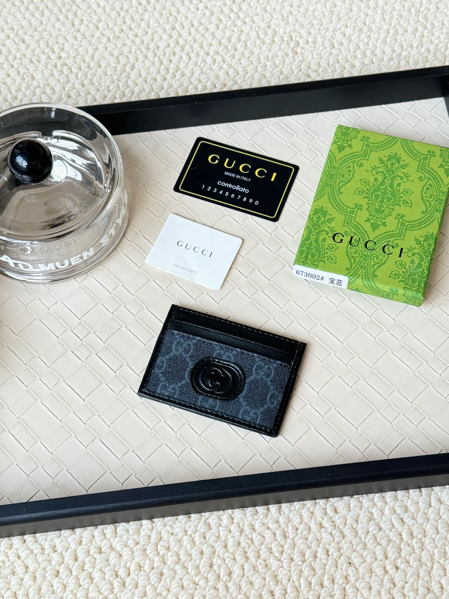 💰100 Real photos of gucci’s latest (card holder)! PVC with cowhide, model number 673002, size: 10cmX7cm