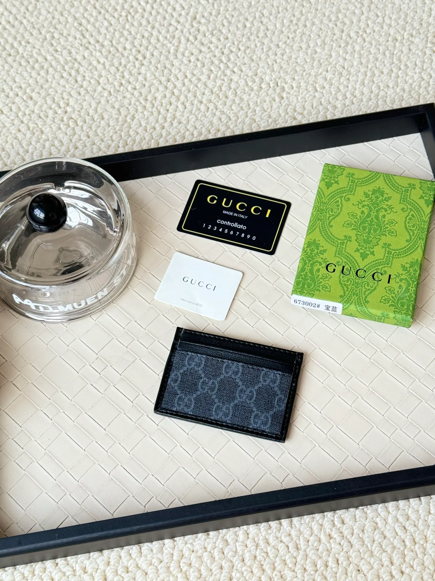 💰100 Real photos of gucci’s latest (card holder)! PVC with cowhide, model number 673002, size: 10cmX7cm