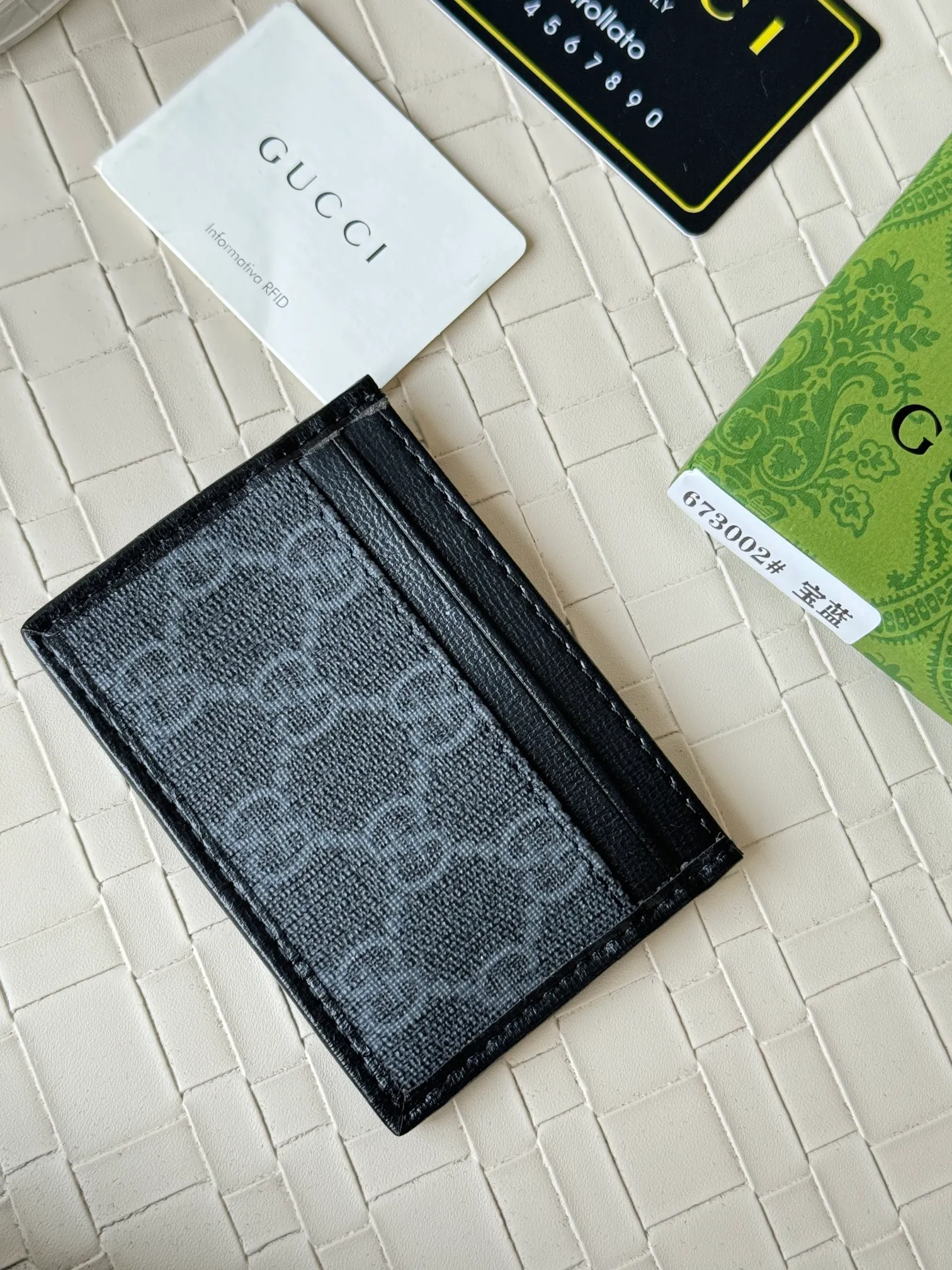 💰100 Real photos of gucci’s latest (card holder)! PVC with cowhide, model number 673002, size: 10cmX7cm