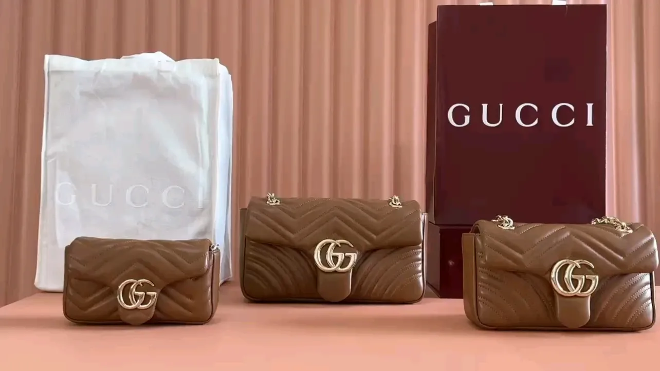 💋💋💋 New GG Marmont series medium shoulder bag. Imported sheepskin caramel, black, white, ancola red/original leather shipped! 841290-837280-837267 combination short video