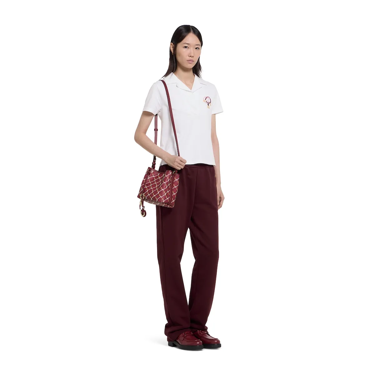 G brand new original leather, original hardware, real photos, model number: 815118 maroon print/size: W19xH18x11cm🌹🌹🌹