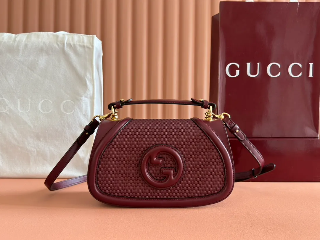 💋💋💋【New Product】Gucci👉 【New Product】Gucci Gucci Blondie series medium handbag, ankara red woven/original leather shipped! 🐴Model: 815714. short video