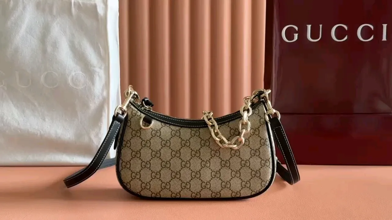 💋💋💋【New product】GG Emblem series original leather, model number: 847449. Combination short video