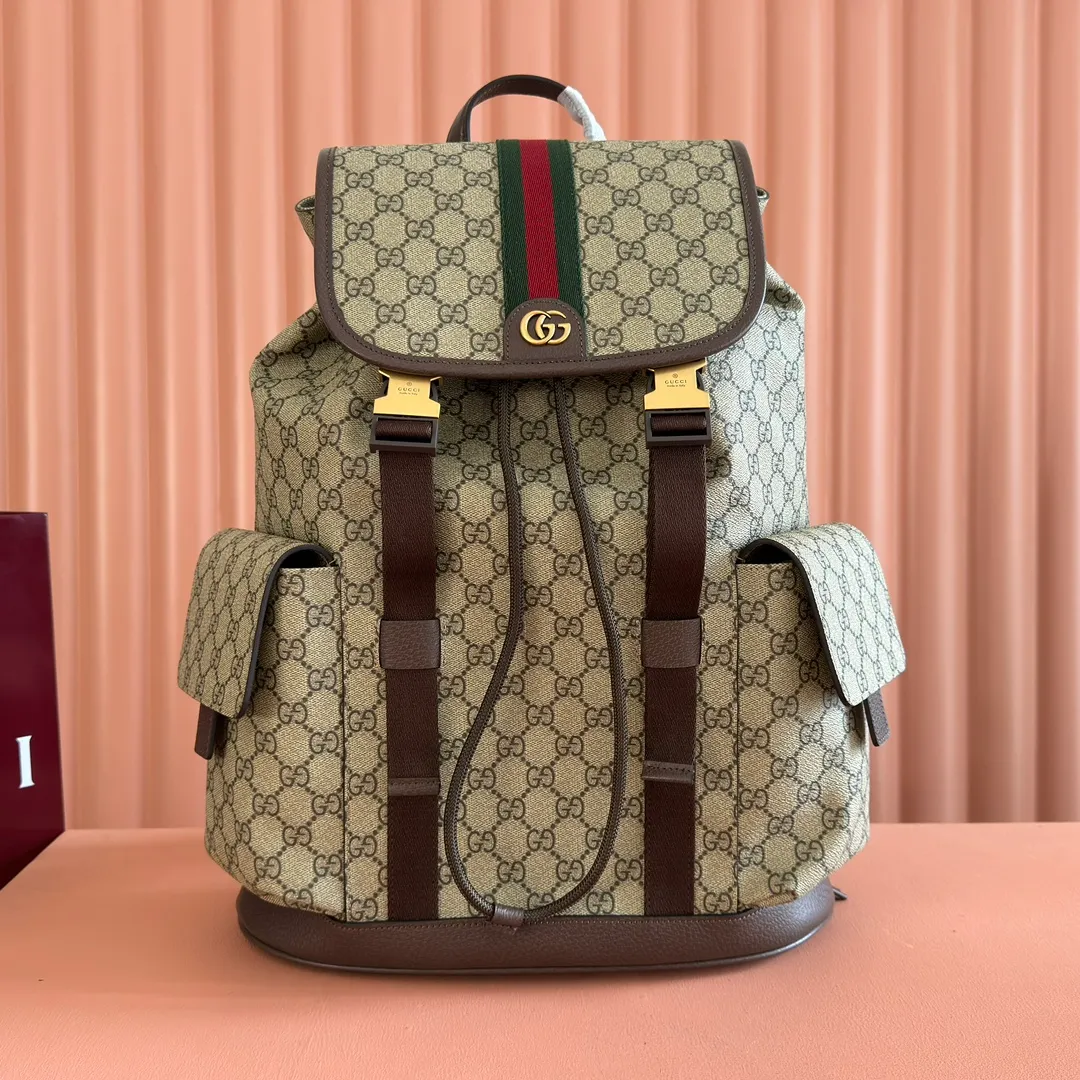 💋💋💋【New】GG Ophidia series small backpack, brown/original leather is shipped, 🐲Model: 839110, short video