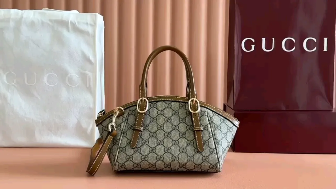 💋💋💋The new GG Padlock series medium shoulder bag, brown pvc/original leather has been shipped. 🐴Model: 839005. short video