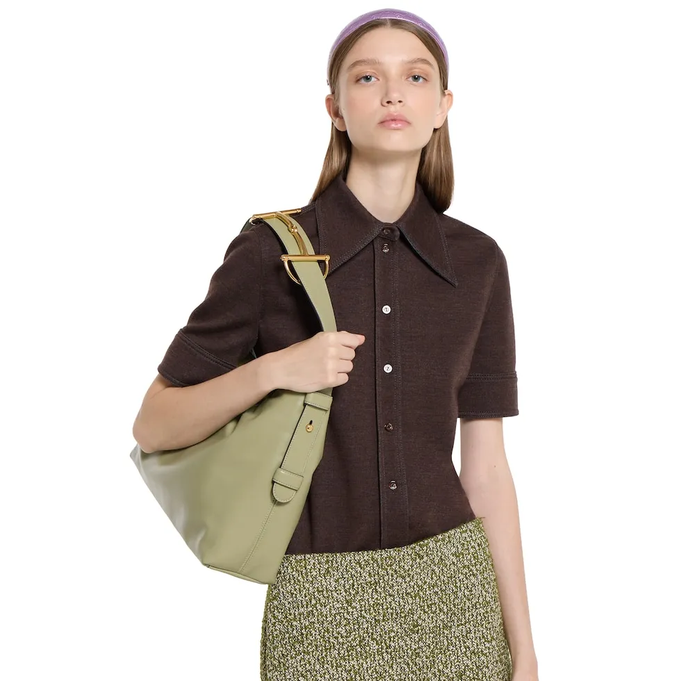 G's new model number: 850926 gray green leather "original leather, counter dustproof cloth bag", size: width 35 × height 27.5 × depth 11cm. Ready to ship. 🌹🌹🌹