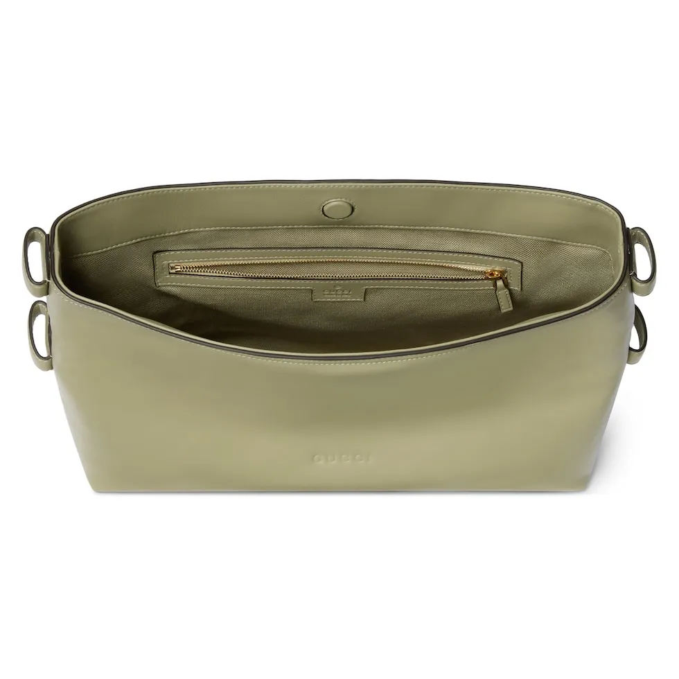G's new model number: 850926 gray green leather "original leather, counter dustproof cloth bag", size: width 35 × height 27.5 × depth 11cm. Ready to ship. 🌹🌹🌹