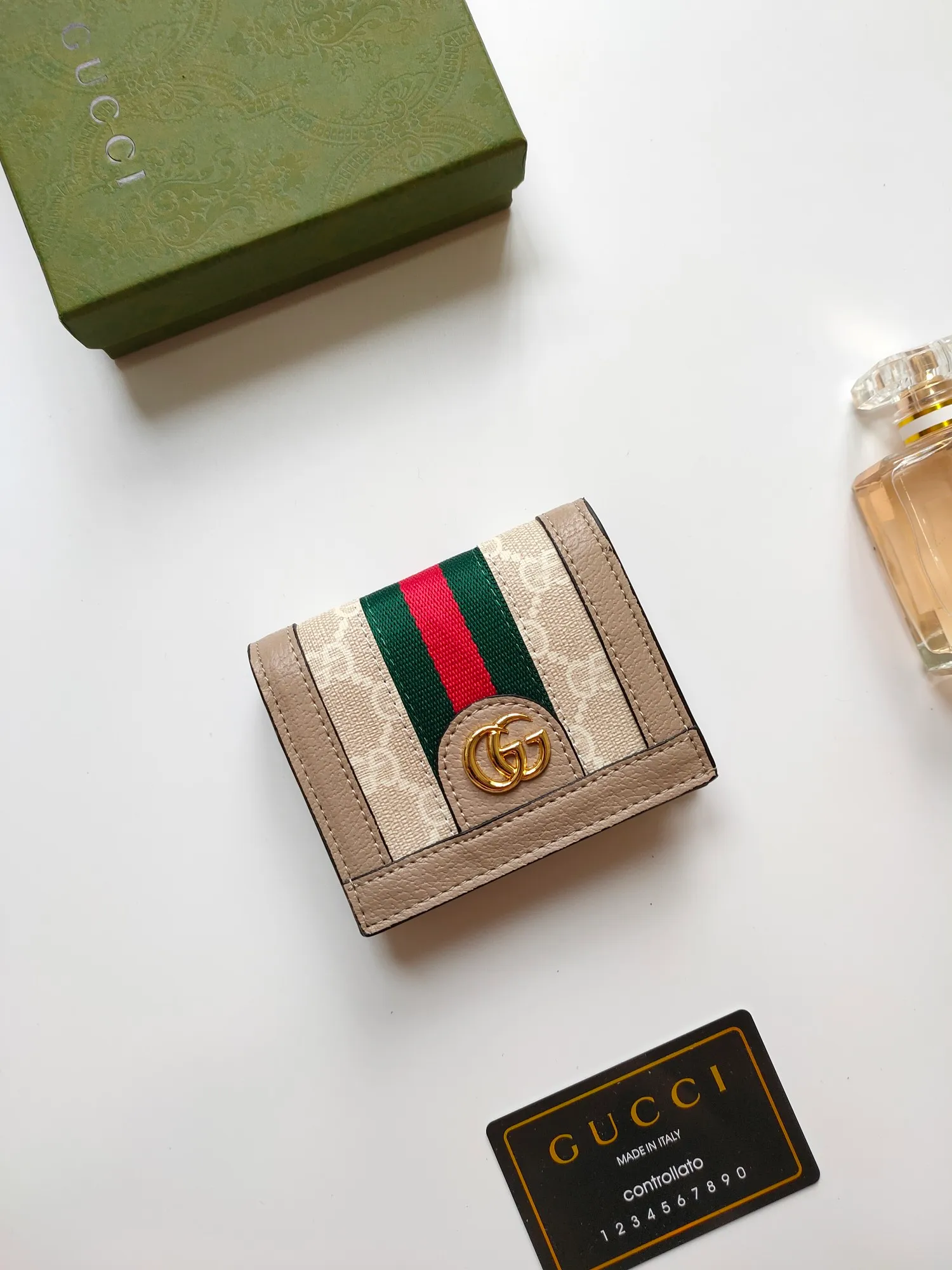 💰140 No.: 523155 gucci·leather original leather 🇮🇹，‼ ‼ Made of imported grained cow leather, paired with ebony double G fabric, gold hardware, official unique identity code👍👍counter quality, real photos📷, size 11cm*8.5cm*2.5cm💸💸💸