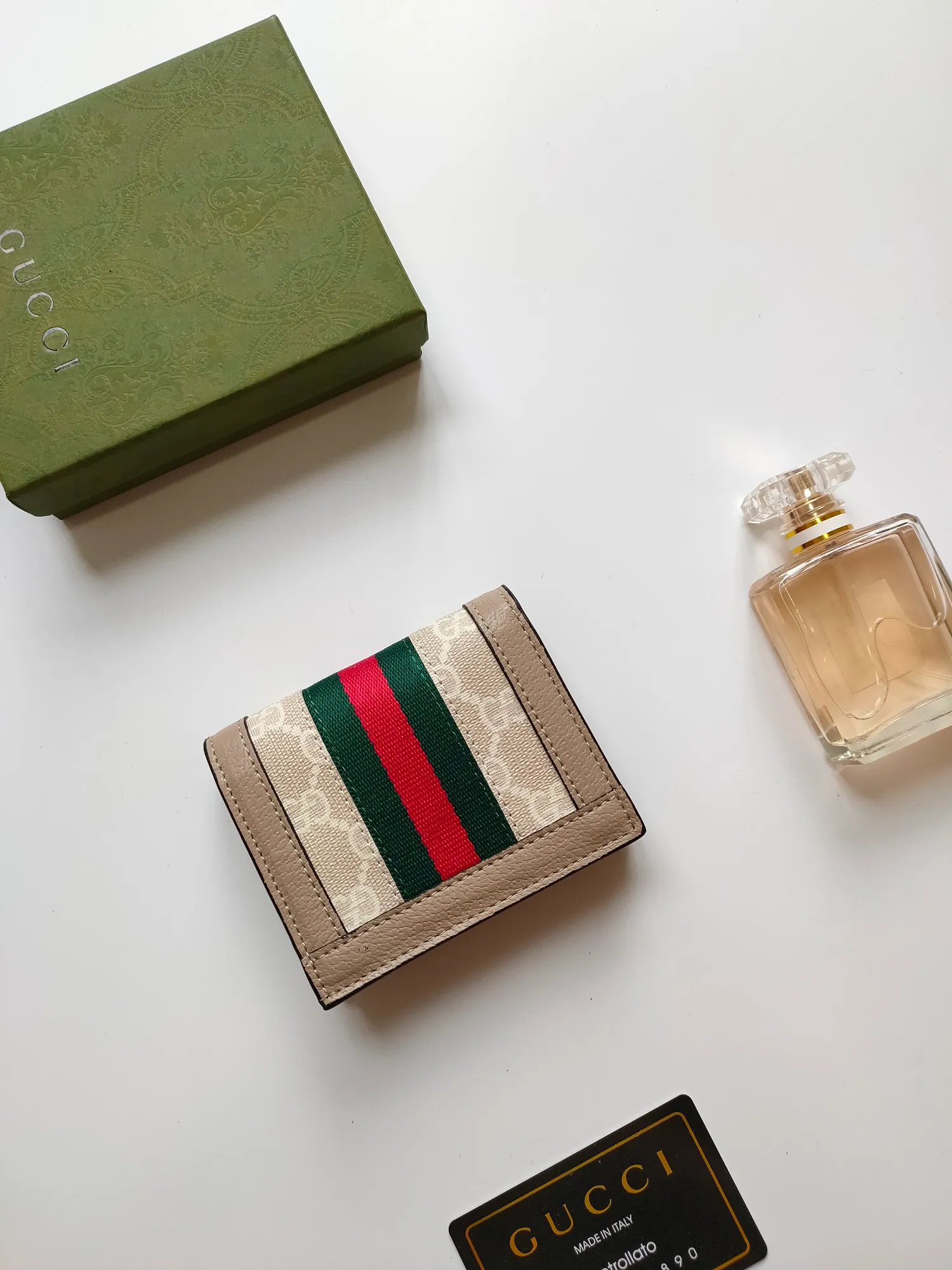 💰140 No.: 523155 gucci·leather original leather 🇮🇹，‼ ‼ Made of imported grained cow leather, paired with ebony double G fabric, gold hardware, official unique identity code👍👍counter quality, real photos📷, size 11cm*8.5cm*2.5cm💸💸💸