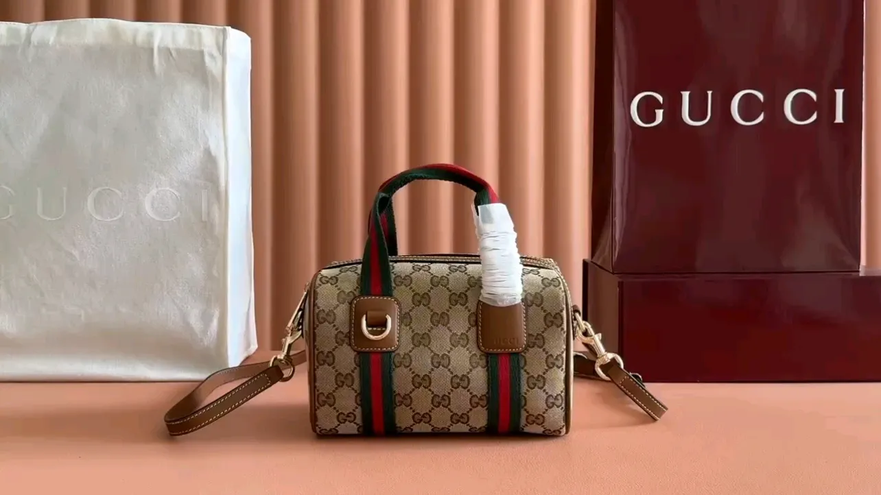 💋💋💋【New】GG Ophidia series small camera bag, brown/original leather is shipped, 🐲Model: 859975 Small video