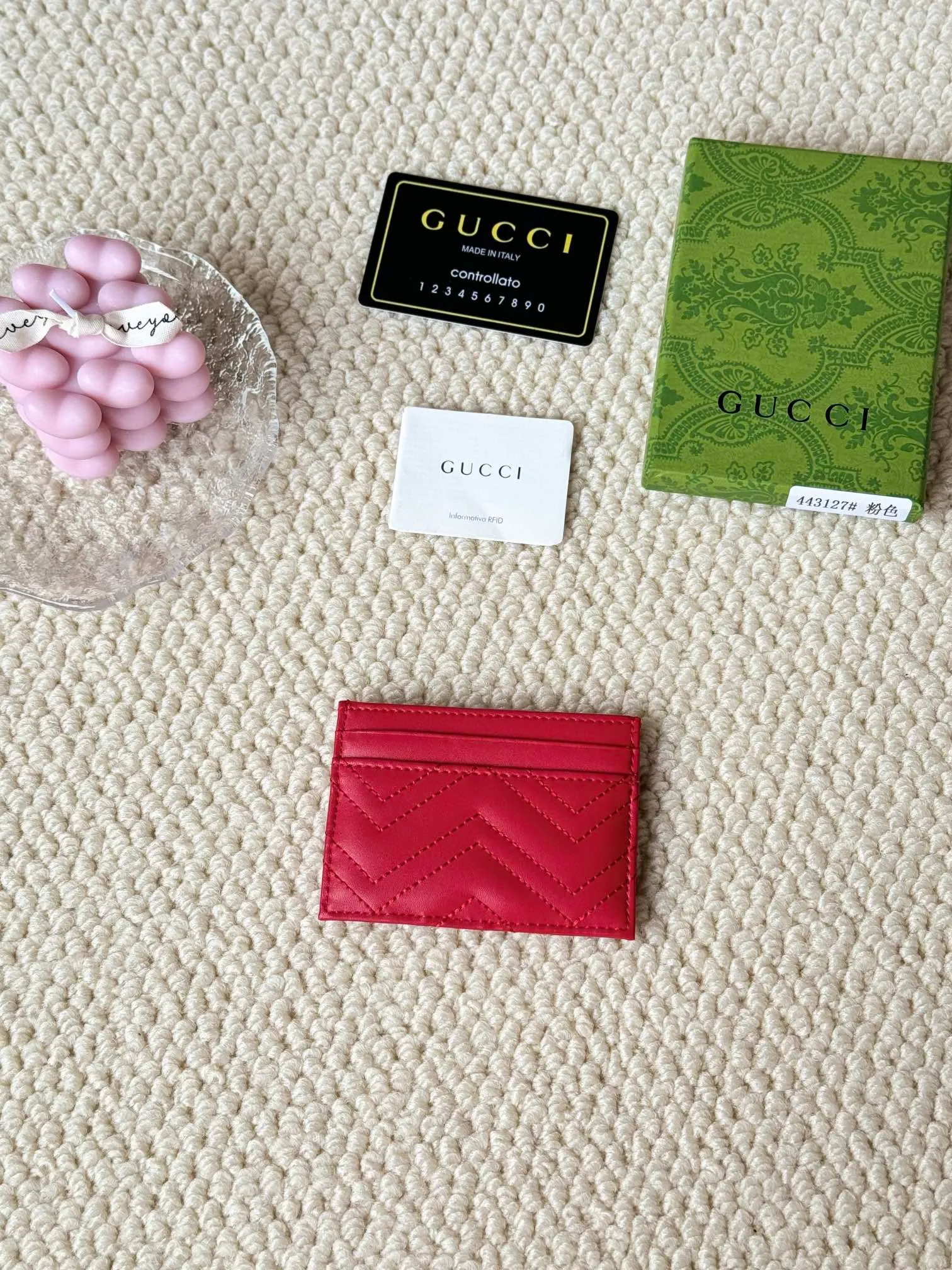 💰100 gucci cowhide mini card holder, real photo! Double G wave pattern small card holder, retro gold metal accessories, model number 443127, humanoid pattern, size: 10x7cm