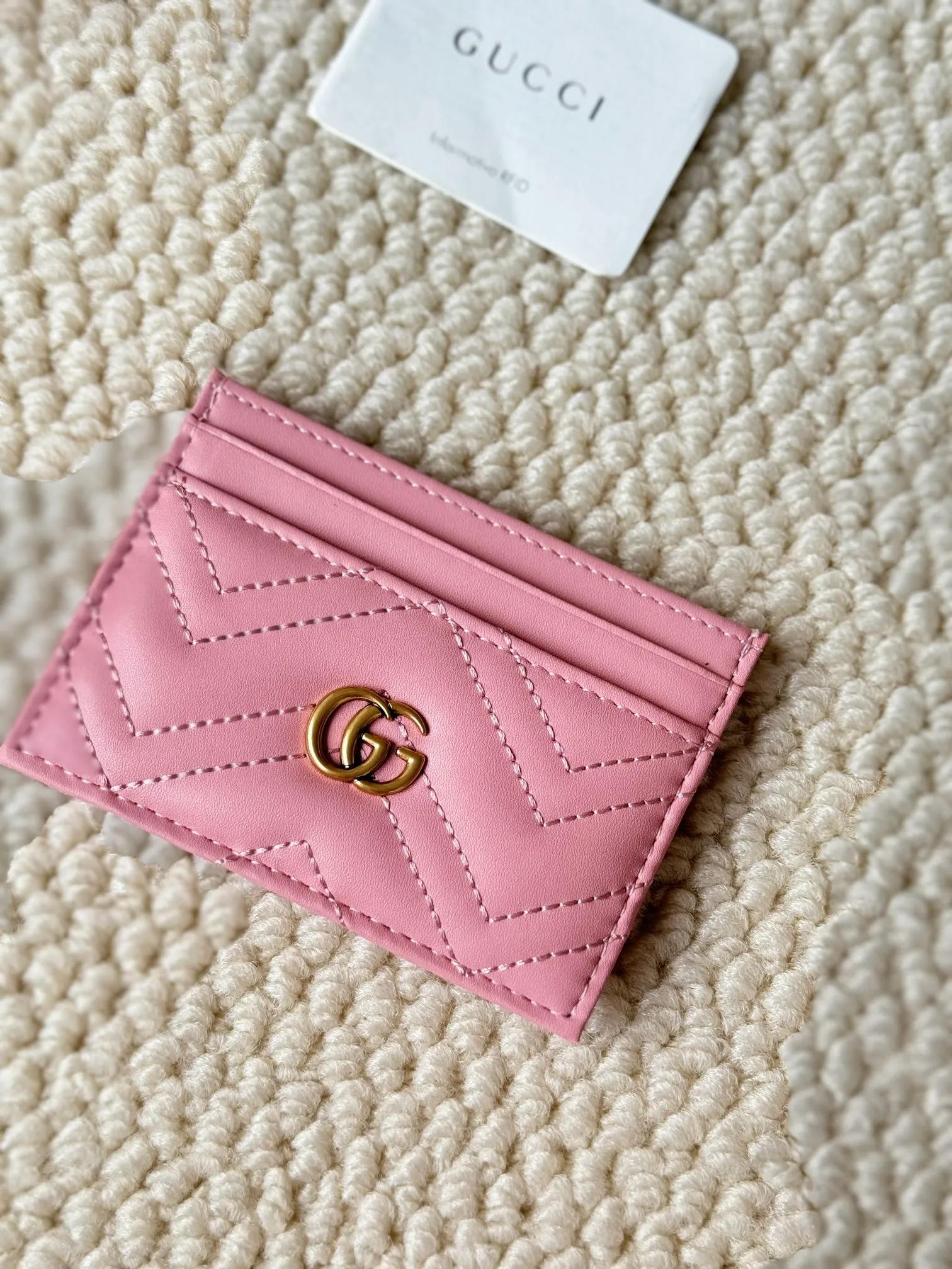 💰100 gucci cowhide mini card holder, real photo! Double G wave pattern small card holder, retro gold metal accessories, model number 443127, humanoid pattern, size: 10x7