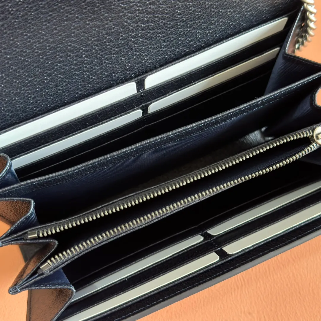 p740. 📣📣📣【Original leather🌈 Equipped with full package at the counter】🔥🔥GG Original leather, ebony double G fabric PVC with leather chain mini handbag/wallet, small bag with detachable shoulder strap, ample internal space, perfect replica of the original, 💯top-grade Italian imported cowhide👉fine workmanship ‼ ️Model: 401231, size: 20*13.5*4cm.