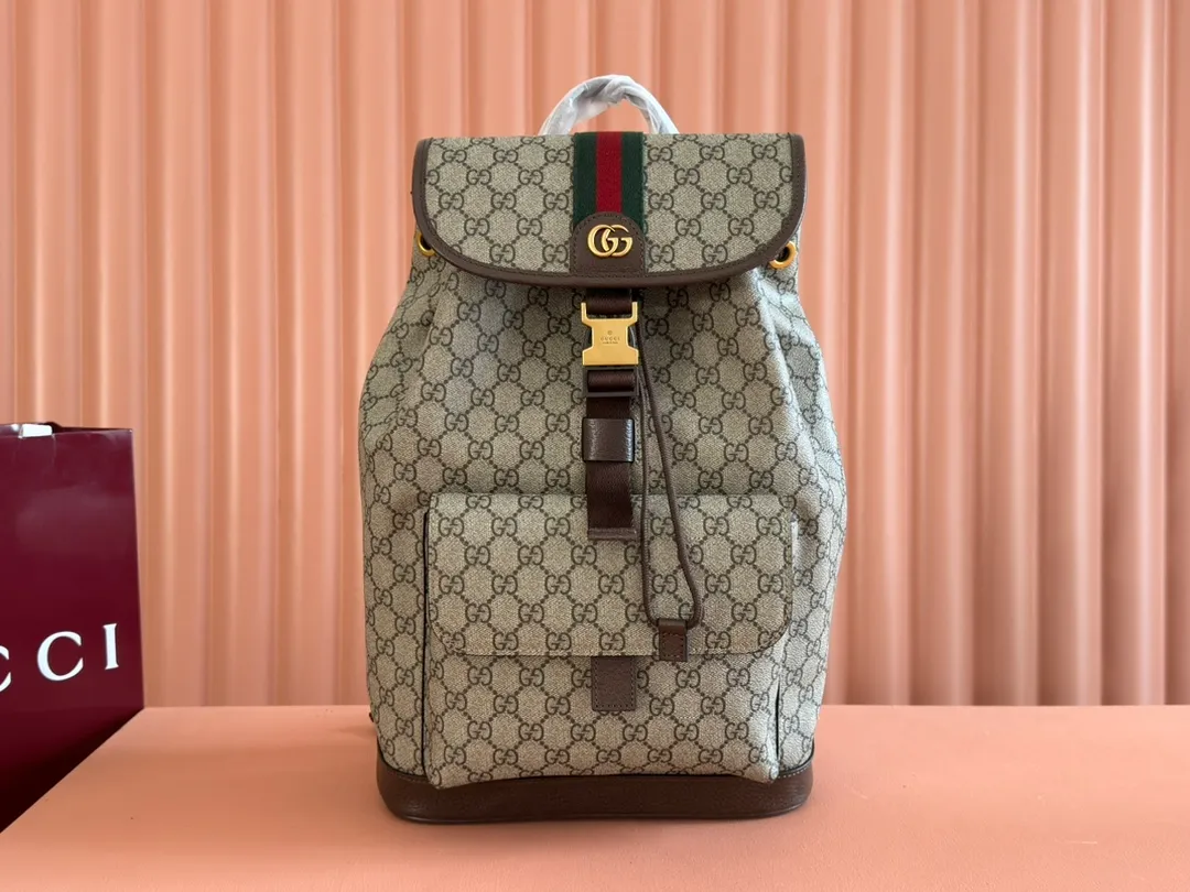💋💋💋【New】GG Ophidia series small backpack, brown/original leather is shipped, 🐲Model: 839109, short video