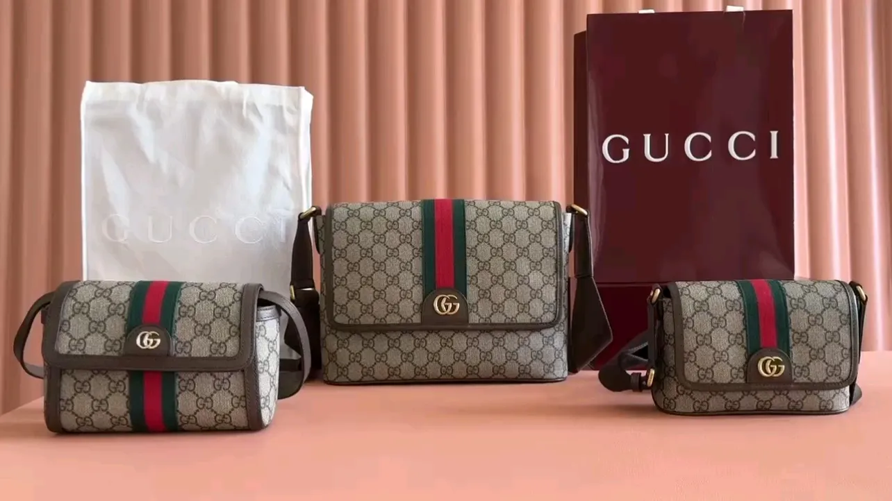 💋💋💋【New】GG Ophidia series small shoulder bag, large backpack, brown/PVC original leather are shipped, model: 838481, 838599, 839103, 839110. Combination short video