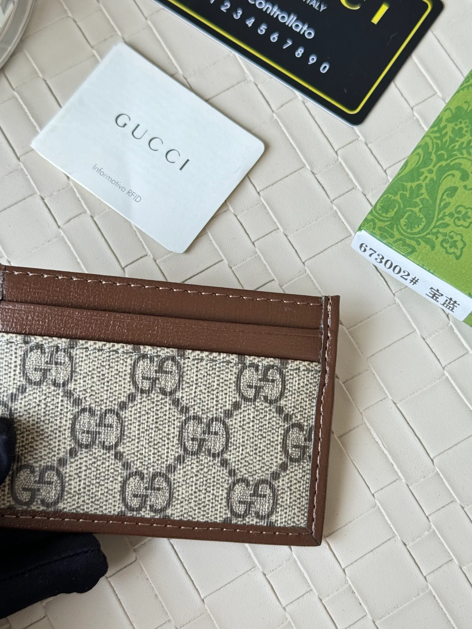 💰100 Real photos of gucci’s latest (card holder)! PVC with cowhide, model number 673002, size: 10cmX7cm