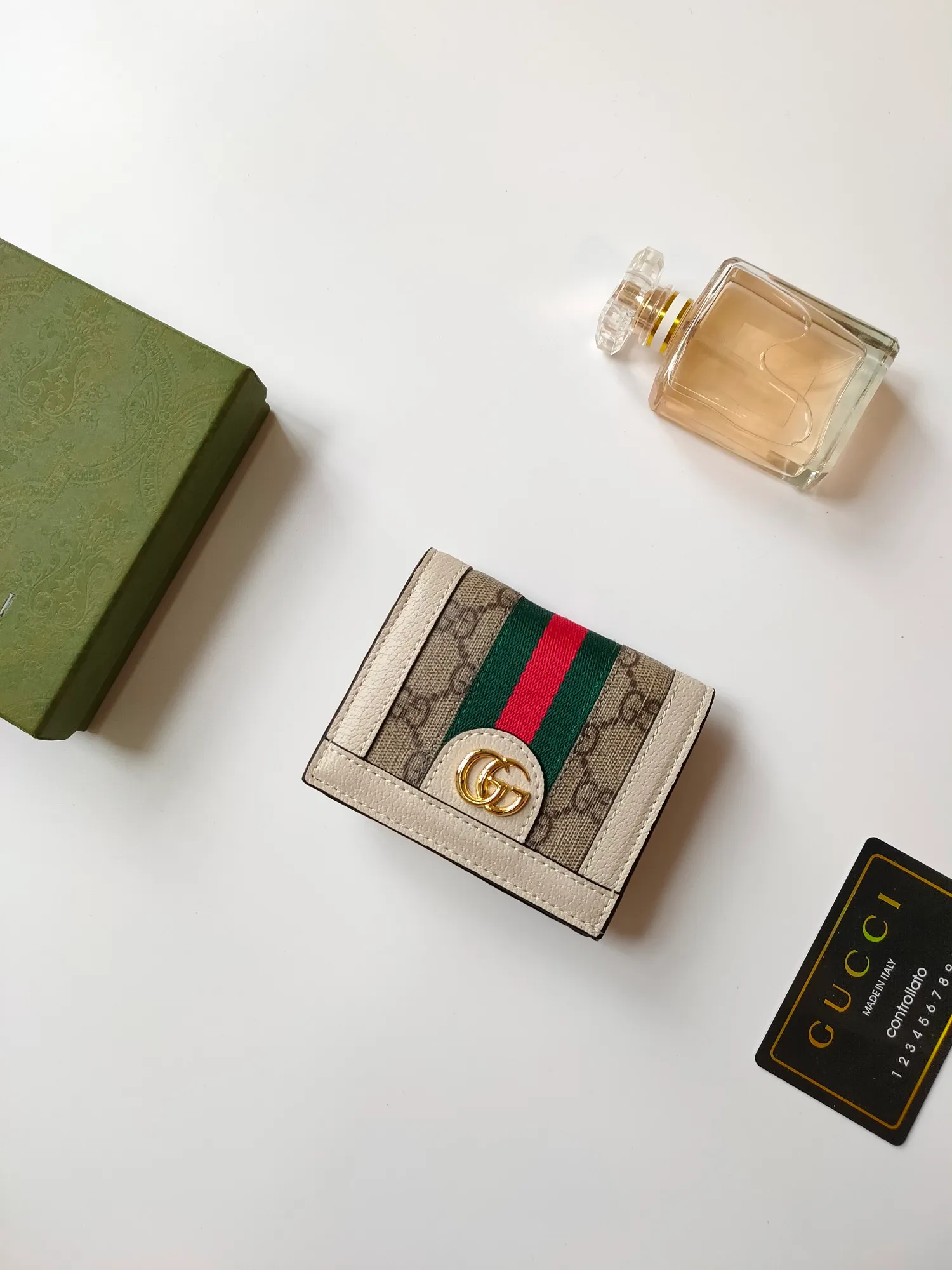 💰140 No.: 523155 gucci·leather original leather 🇮🇹，‼ ‼ Made of imported grained cow leather, paired with ebony double G fabric, gold hardware, official unique identity code👍👍counter quality, real photos📷, size 11cm*8.5cm*2.5cm💸💸💸