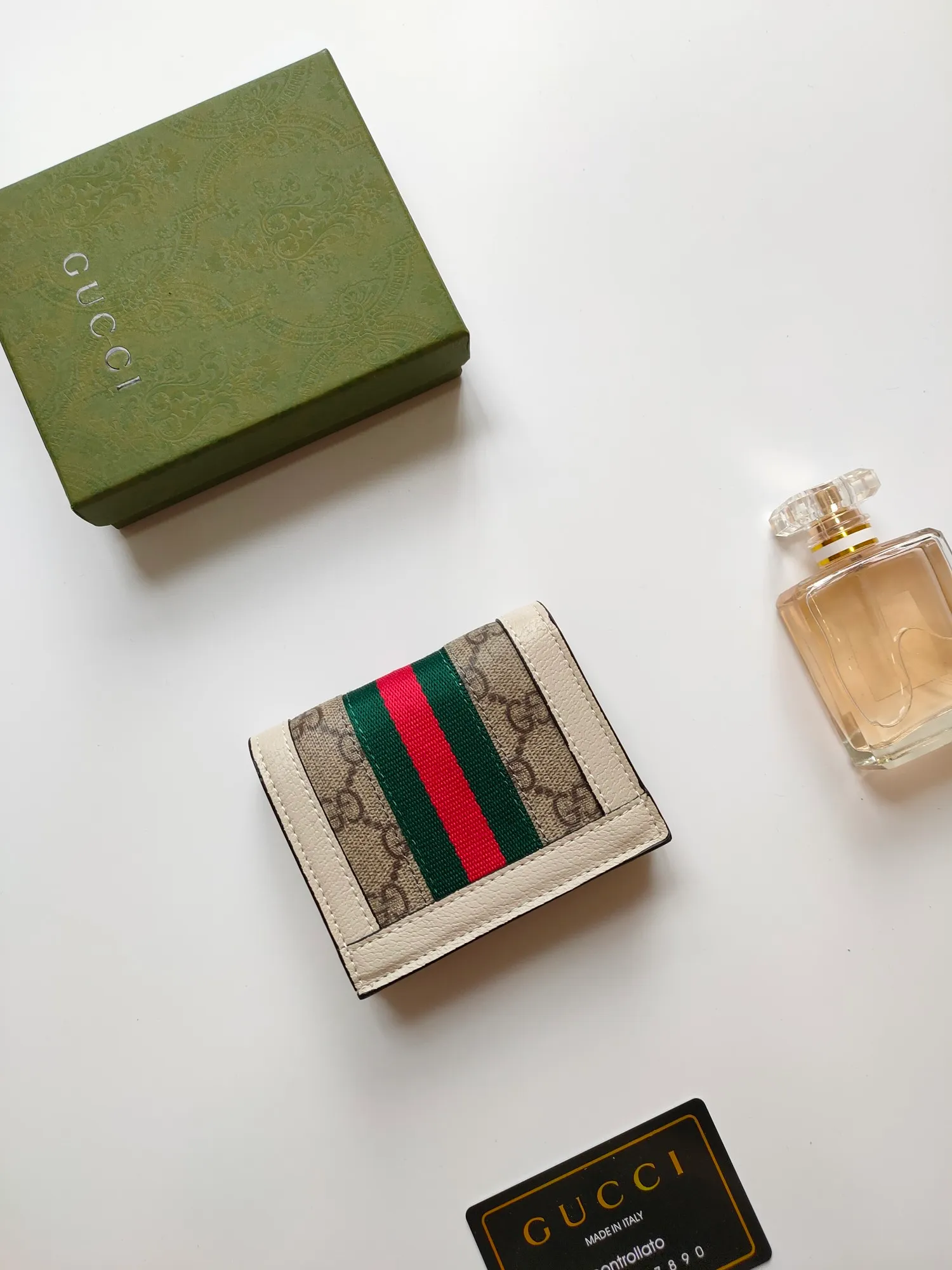 💰140 No.: 523155 gucci·leather original leather 🇮🇹，‼ ‼ Made of imported grained cow leather, paired with ebony double G fabric, gold hardware, official unique identity code👍👍counter quality, real photos📷, size 11cm*8.5cm*2.5cm💸💸💸