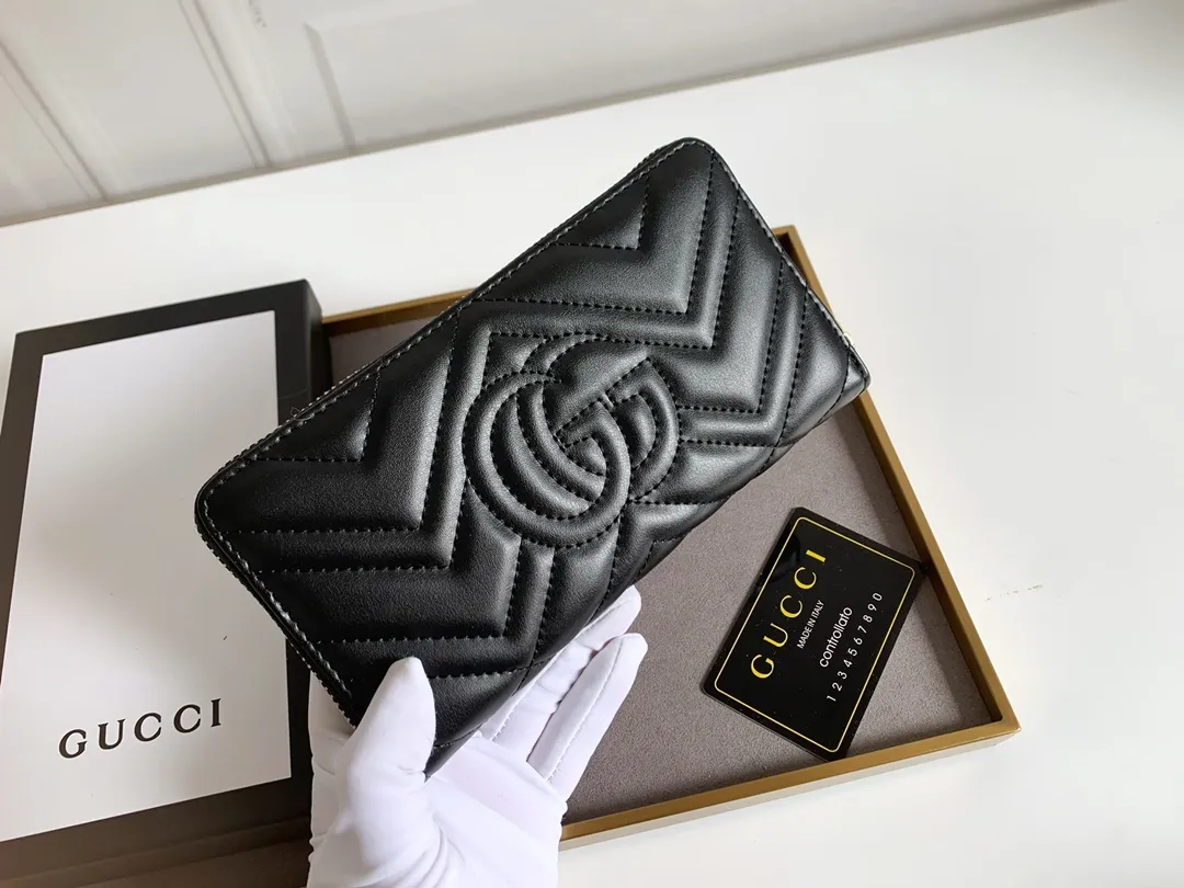 💰160 Top original version💎 🇮🇹Gucci🅿soho women's classic zipper wallet🔸Made of first-layer grained cowhide leather, soft and delicate🔅GG🌹Exquisite handwork, original quality, authentic shooting Model: 443123 Size: 19x10x3.