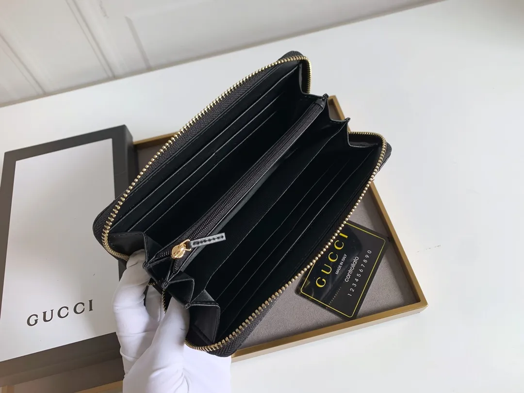💰160 Top original version💎 🇮🇹Gucci🅿soho women's classic zipper wallet🔸Made of first-layer grained cowhide leather, soft and delicate🔅GG🌹Exquisite handwork, original quality, authentic shooting Model: 443123 Size: 19x10x3.