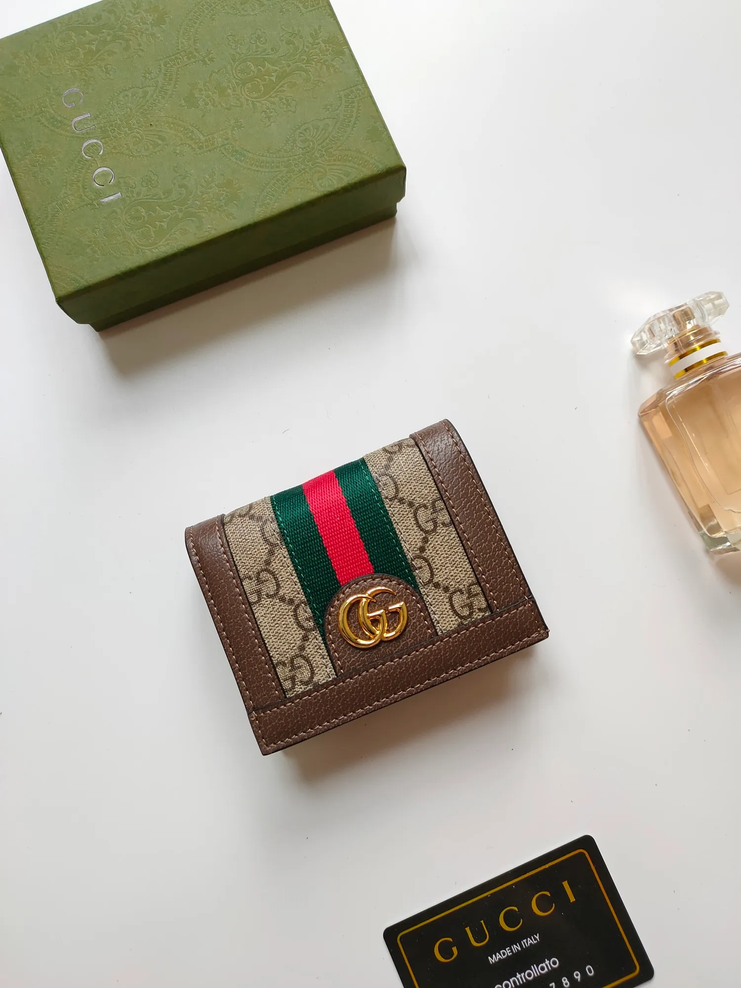 💰140 No.: 523155 gucci·leather original leather 🇮🇹，‼ ‼ Made of imported grained cow leather, paired with ebony double G fabric, gold hardware, official unique identity code👍👍counter quality, real photos📷, size 11cm*8.5cm*2.5cm💸💸💸
