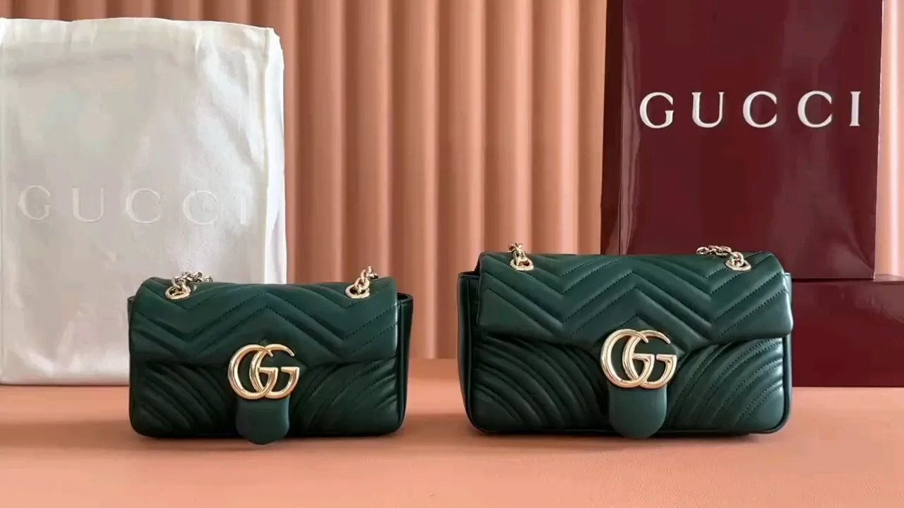 💋💋💋 New GG Marmont series medium shoulder bag. Original leather shipped! 🐲Model: 837267. 837280.837290 combination short video