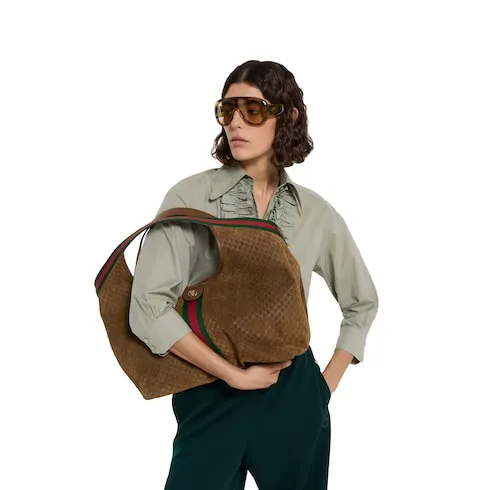 G family's new model number: 853971 brown frosted embossed "original leather, counter dustproof cloth bag", size: width 60 × height 47 × depth 16cm. Ready to ship. 🌹🌹🌹