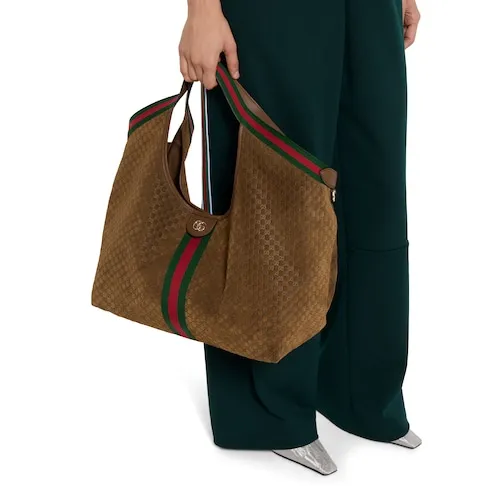 G family's new model number: 853971 brown frosted embossed "original leather, counter dustproof cloth bag", size: width 60 × height 47 × depth 16cm. Ready to ship. 🌹🌹🌹