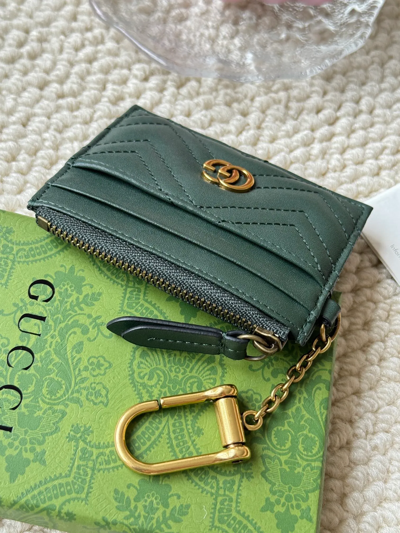 💰120 gucci card holder key🔑clasp new arrival! Actual shot of cowhide! Style number: 627064🎈🎈🎈Size: Width 10 X Height 7.5x1cm
