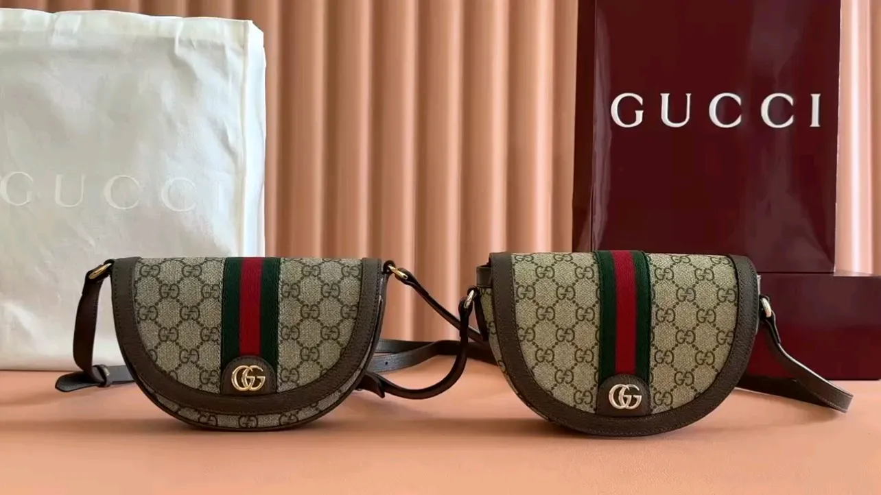 💋💋💋【New】GG Ophidia series small shoulder bag, brown/original leather is shipped, 🐲Model: 838476, 757309. Short video