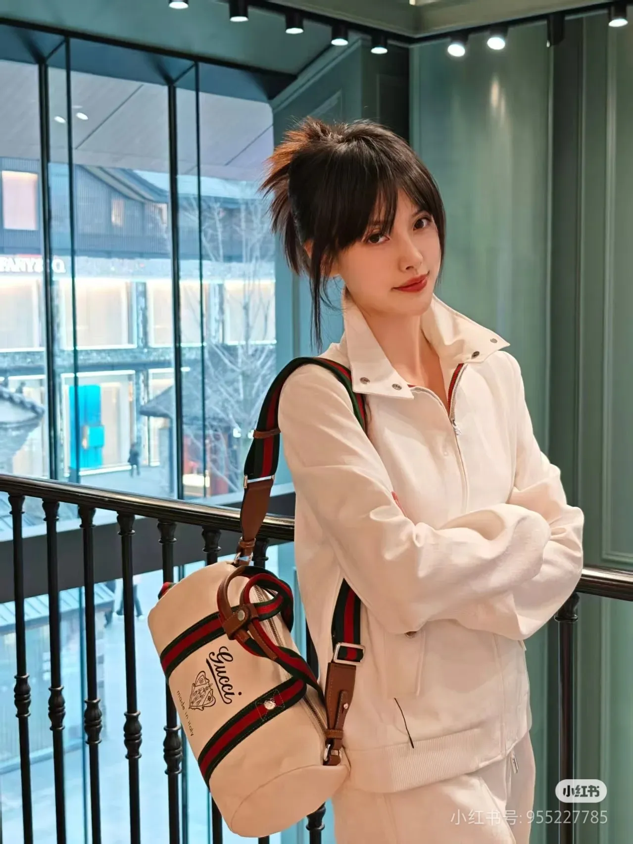 💋💋💋New GG series small printed canvas travel bag, off-white, dark blue/original leather shipped! 🐴30cm型号：816865。 Combination short video
