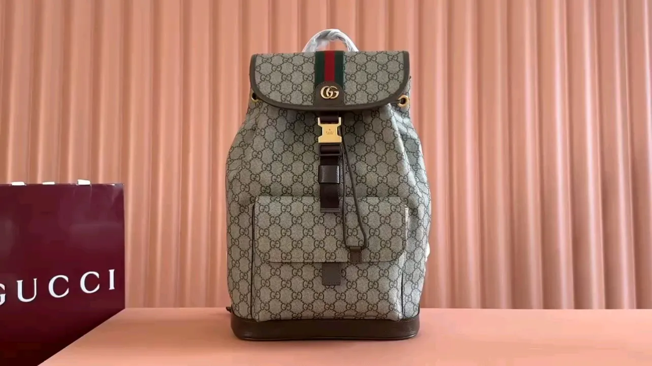 💋💋💋【New】GG Ophidia series small backpack, brown/original leather is shipped, 🐲Model: 839109, short video