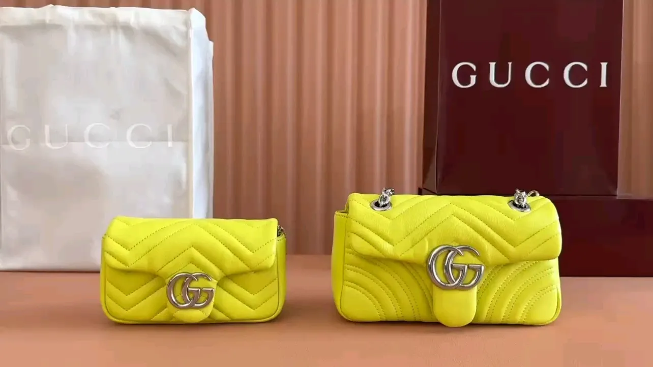 💋💋💋 New GG Marmont series medium shoulder bag. Original leather shipped! 🐲Model: 837267. 837280 combination short video