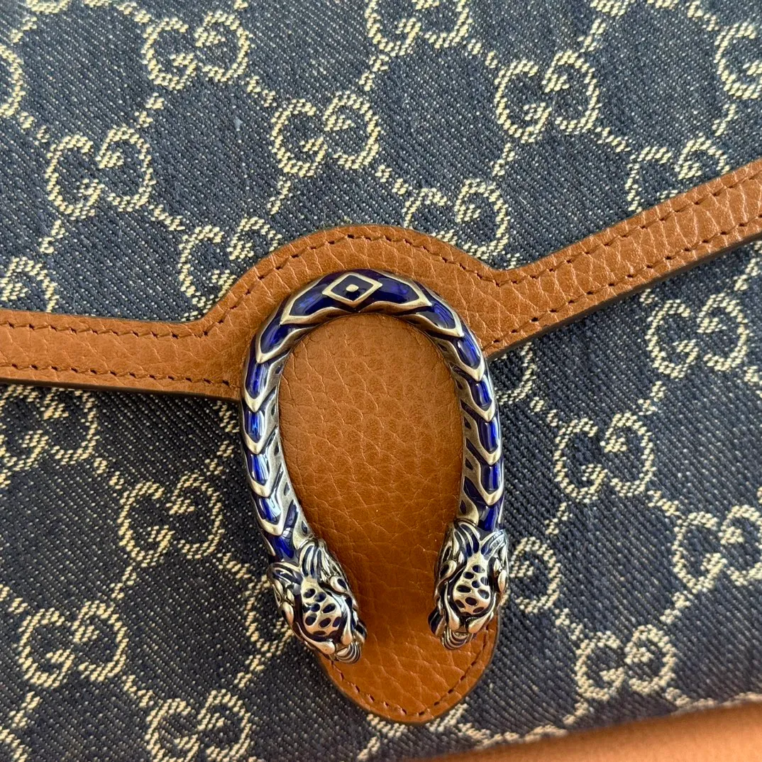 p740. 📣📣📣【Original leather🌈 Equipped with full package at the counter】🔥🔥GG Original leather, ebony double G fabric PVC with leather chain mini handbag/wallet, small bag with detachable shoulder strap, ample internal space, perfect replica of the original, 💯top-grade Italian imported cowhide👉fine workmanship ‼ ️Model: 401231, size: 20*13.5*4cm.