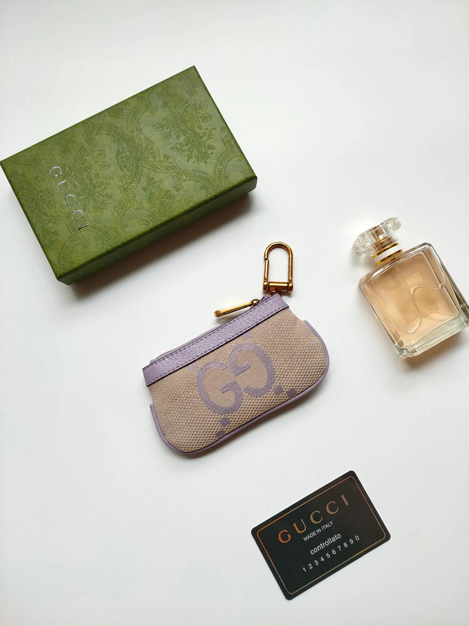 💰130💰New small coin purse~The lipstick bag is made of Gucci's new large-character fabric, with exquisite original factory bronze double G hardware and flexible and unique hook buckles. It is small and exquisite, but has great effect. Model: 671722, size: 12.5x7x1.5cm