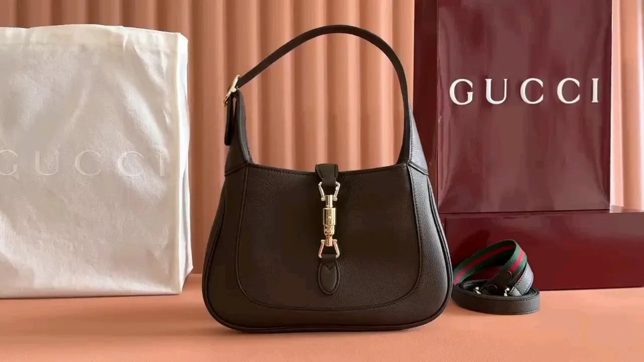 💋💋💋【New Product】👉Gucci Jackie series small shoulder bag in two colors/original leather shipped! 27.5cm model: 810232. Combination short video