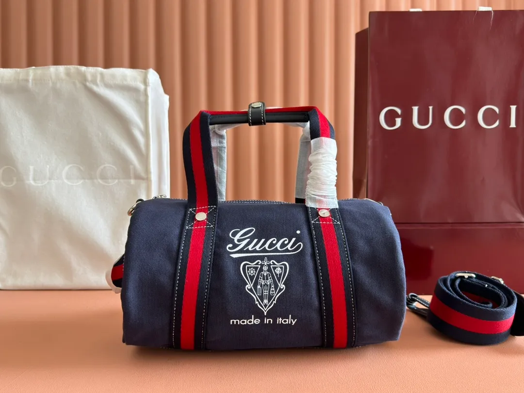 💋💋💋New GG series large and small printed canvas travel bags, off-white, dark blue/original leather shipped! 🐴30, 54cm model: 816865, 816866. Combination short video