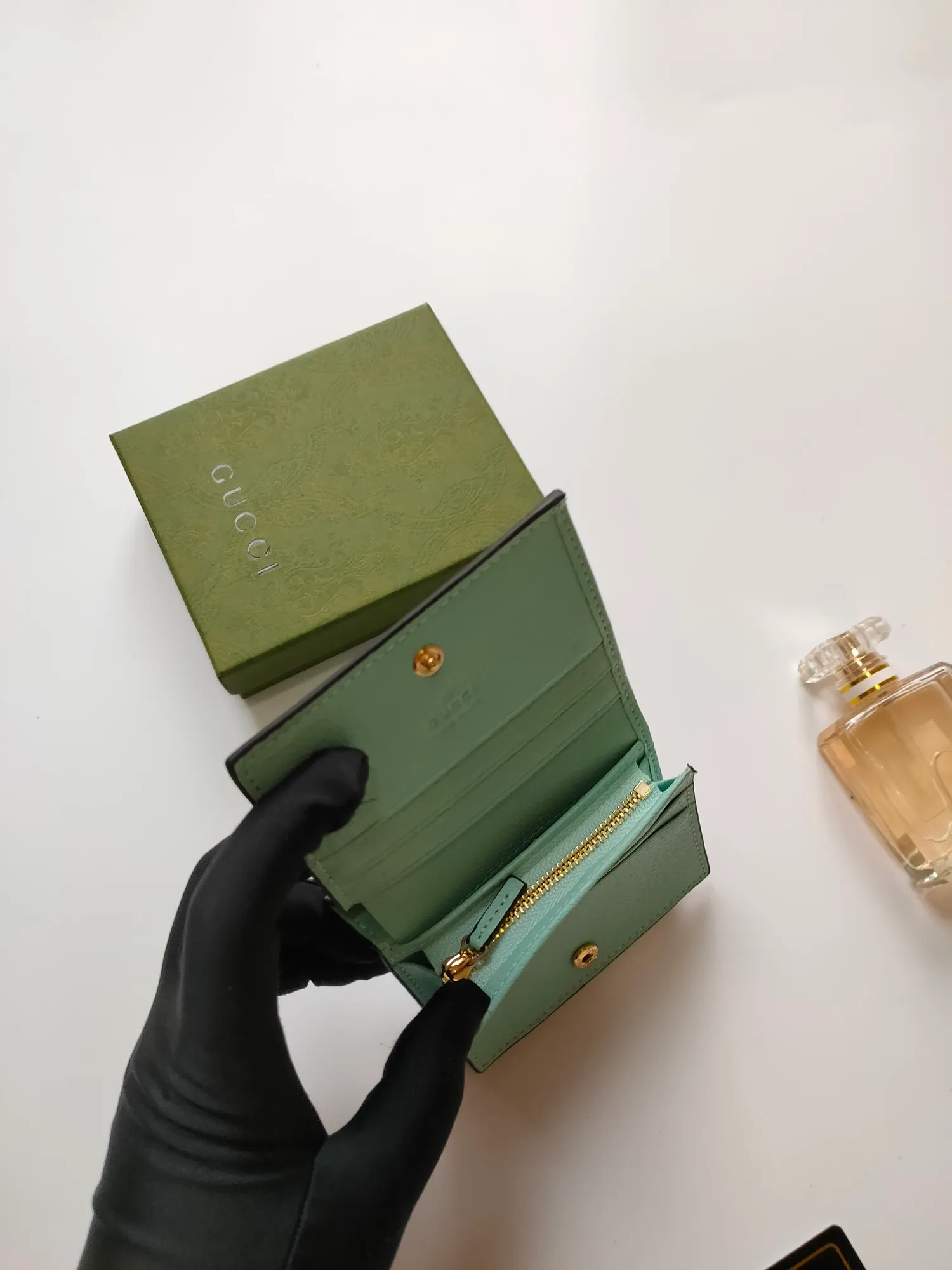 💰140 No.: 523155 gucci·leather original leather 🇮🇹，‼ ‼ Made of imported grained cow leather, paired with ebony double G fabric, gold hardware, official unique identity code👍👍counter quality, real photos📷, size 11cm*8.5cm*2.5cm💸💸💸