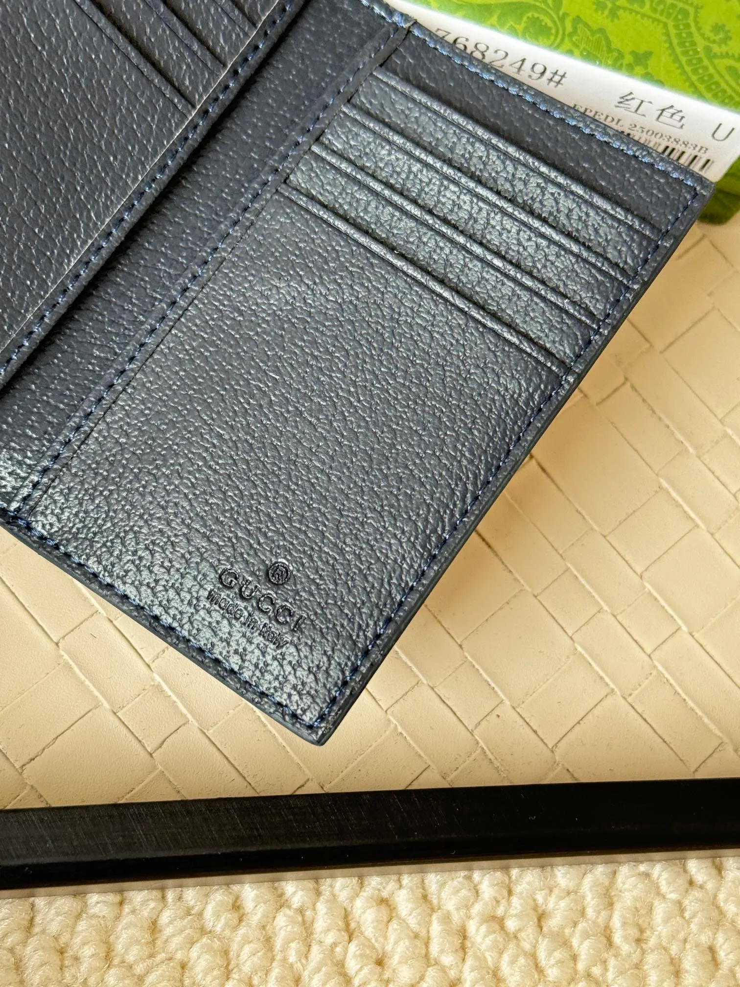 💰110 gucci men's casual pocket clip, real shot! 768249 Brown blue, brown red, brown green, brown yellow, black PVC Size: width 7.5x height 12cm