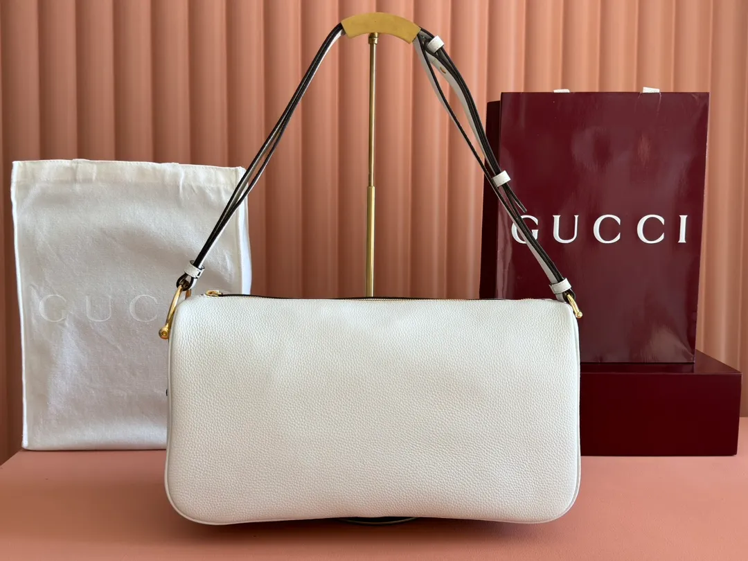 💋💋💋【New】Gucci Half Horsebit series large shoulder bag, original leather shipped, 🐍Model: 862530.