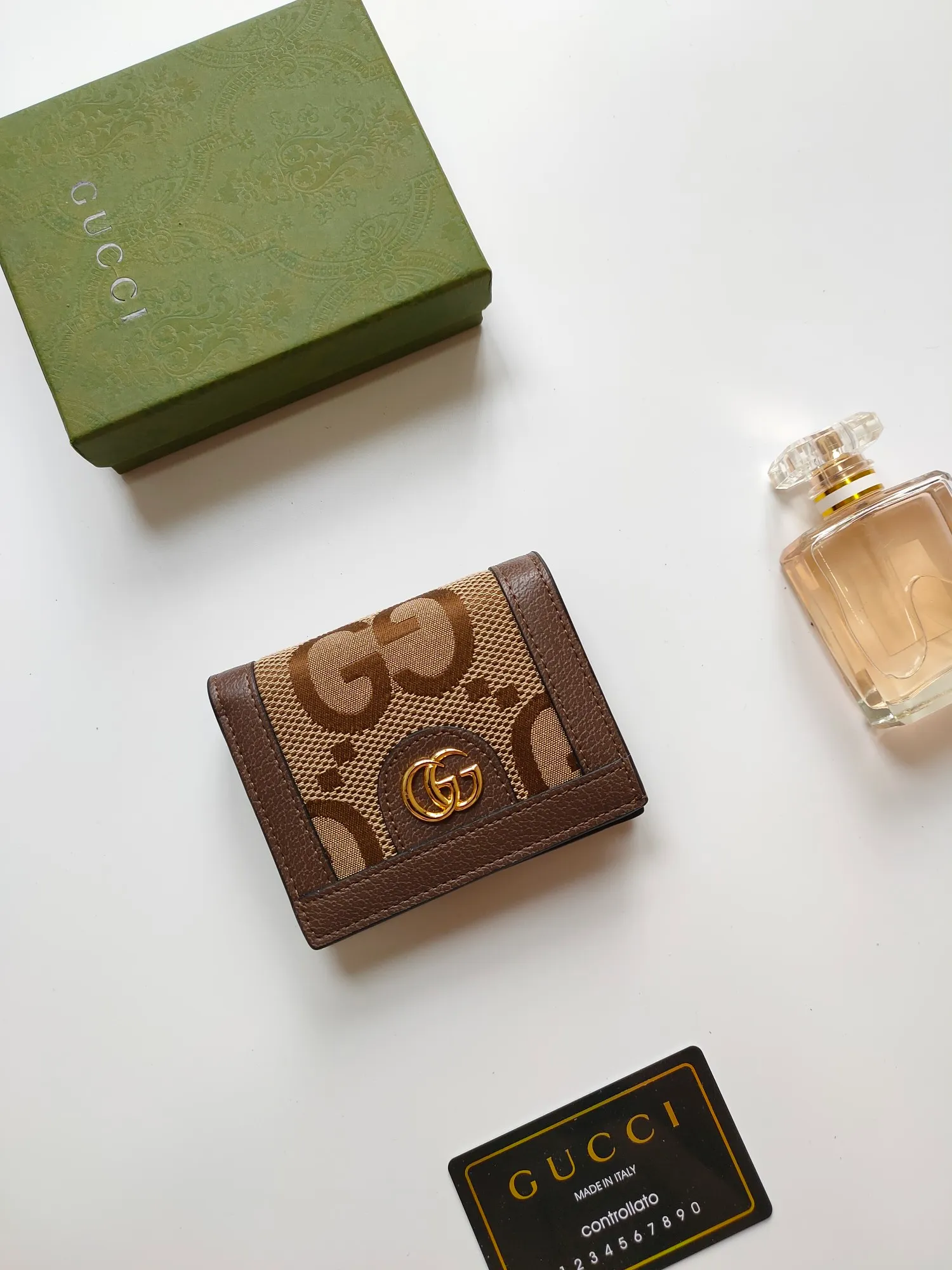 💰140 No.: 523155 gucci·leather original leather 🇮🇹，‼ ‼ Made of imported grained cow leather, paired with ebony double G fabric, gold hardware, official unique identity code👍👍counter quality, real photos📷, size 11cm*8.5cm*2.5cm💸💸💸